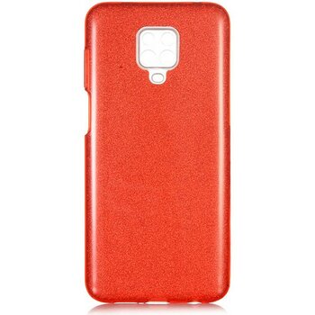 Spia Xiaomi Redmi Note 9 Pro Kılıf Kırmızı Jade Simli Silikon Kapak  Esnek Ince (Xiaomi Redmi Note 9 Pro, Kırmızı)