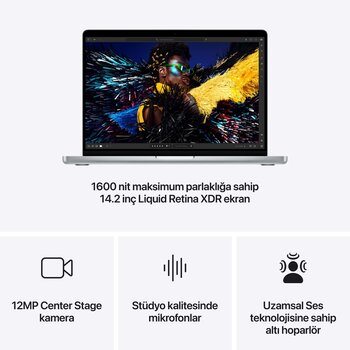 MacBook Pro 16 inc M4 Max 14CPU 32GPU 36GB 1TB Gümüş MX2V3TU/A