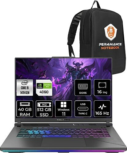 ASUS ROG Strix G16 N3117 16 inç Intel Core i9 14900HX 40 GB 512 GB SSD NVIDIA GeForce RTX 4060 Windows 11 Home