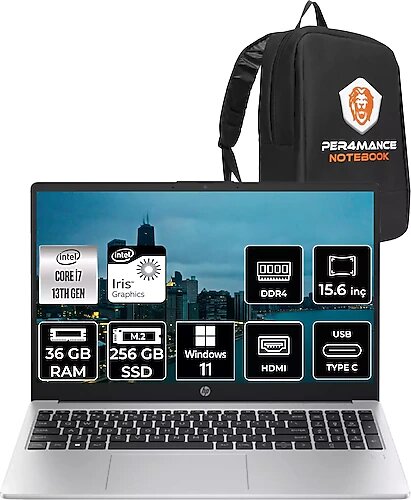 HP 250 G10 8A545EA 15.6 inç Intel Core i7 1360P 36 GB 256 GB SSD Intel Graphics Windows 11 Professional