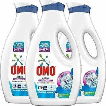 Omo Active Cold Power Beyazlar ve Renkliler için Sıvı Deterjan 1.69 lt 3'lü