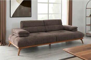 Eymense Monza Üçlü Mekanizmalı Üçlü Koltuk Kanepe - Kahve