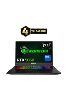 Monster Tulpar T7 V26.3.2 Intel Core 7 250H 32 GB RAM 1 TB SSD 8 GB RTX 5060 Freedos 17,3" FHD 144 Hz Oyun Bilgisayarı