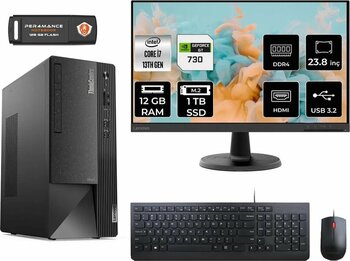 Lenovo Thinkcentre Neo 50t I7 13700 12gb 1tb Ssd Gt730/4gb Fdos 12jd0008tr Masaüstü Pc & 23.8" Monitör