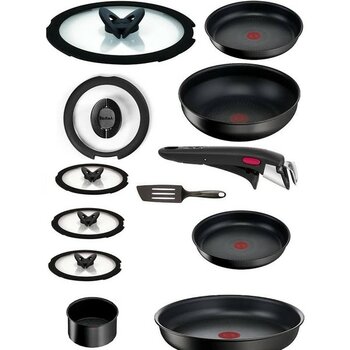 Tefal Ingenio Excellence Titanyum 6x Büyük Set 12 Parça - Siyah