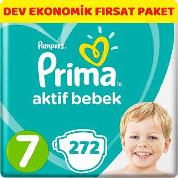 Prima Bebek Bezi Beden 7 XxLarge 272'Li Dev Ekonomik Fırsat Paketi 15+ Kg