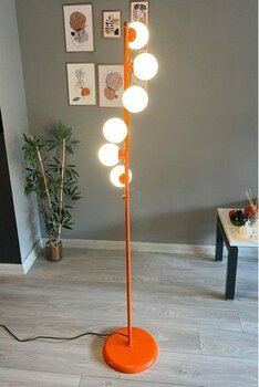 Turuncu Lambader Modern Dekoratif Metal Oturma Odası Çalışma Odası Zemin Lambası - Ahşap Rengi