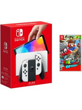 Nintendo Switch OLED 64 GB White + Super Mario Odyssey Oyun Konsolu