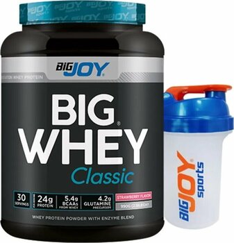 Bigjoy Sports Big Whey Classic Çilek Aromalı Protein Tozu 990 gr 30 Servis - Shaker Hediyeli