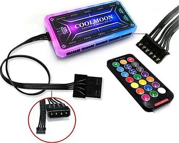 Coolmoon Rgb Pc Fan Denetleyici Kontrolcü 10X6Pin 2X4Pin