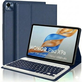 M.TK Moveteck Honor Pad X9A/X9 Pro 11.5 Inç Tablet Klavyeli Kılıf Kablosuz Bluetooth Kalem Bölmeli - Lacivert