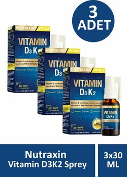 Nutraxin Vitamin D3K2 Sprey 30 ml 3 Adet Sıfır