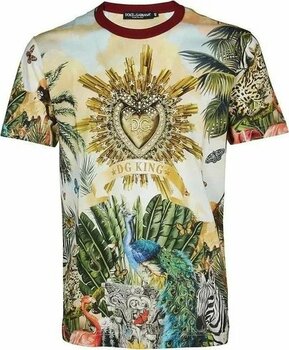 Dolce & Gabbana Reggello Outlet Jungle Print Çok Renkli 52 Kısa Kol Bisiklet Yaka T-Shirt
