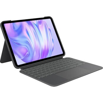 Logitech Combo Touch 11" iPad Pro M4 ile Uyumlu Türkçe Klavyeli Tablet Kılıfı - Gri