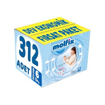 Molfix Bebek Bezi 6 Numara Extra Large Dev Ekonomi 312 Adet