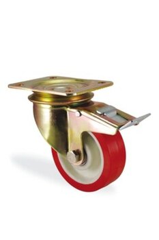 Kama Rulmanlı Poliüretan Frenli Tekerlek - 100 mm Çap