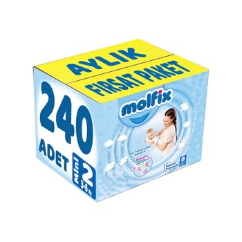 Molfix Bebek Bezi Beden:2 3-6kg Mini 240 Adet Aylık Fırsat Pk 2 Numara 3'lü