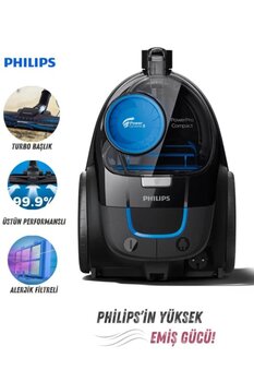Philips Powerpro City Power Cyclone 5 Toz Torbasız Süpürge - Turbo Başlık - Üstün Performanslı
