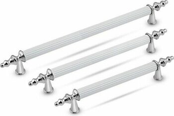 Trend Kulp Trend Krom - Beyaz  Retro Dolap Çekmece Mobilya Kulpları - 192 mm