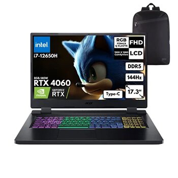 Acer Nitro 5 An517-55-79b5 i7-12650H 48 GB Ddr5 RAM 2 TB SSD Rtx4060 17.3" FHD FreeDOS Gaming Laptop-S.Çantası Nh.qlfey.004hmf9