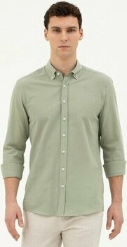 Pierre Cardin Erkek Yeşil Slim Fit Uzun Kollu Gömlek 50283343-VR016 - S - Çağla