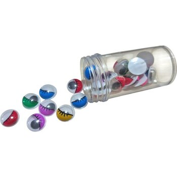 12 mm Renkli Kirpikli Oynargöz Oynayan Göz ,oynar Göz - 1 Adet