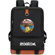 Htun Sanal Dünya Roblox Erkek ve Kadın Sırt Öğrenci Okul Seyahat Bilgisayar Çantası