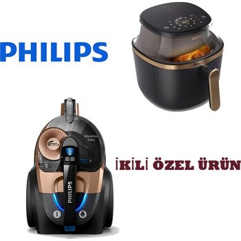 Philips Phılıps 2li Özel Set (Marathon Daily 7000 Serisi Süpürge +NA322/00 Air Fry - Siyah