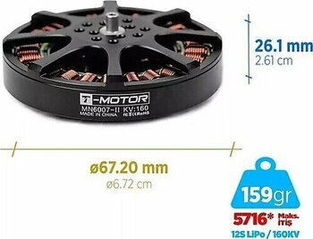 T-Motor MN6007II 160KV Antigravity Outrunner Brushless Fırçasız Motor Multikopter Drone Motoru