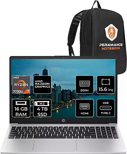 HP 255 G10 8A548EA 15.6 inç AMD Ryzen 7 7730U 16 GB 4 TB SSD AMD Radeon Graphics FreeDOS