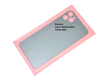 Tkgz İphone 11 Pro Max Arka Kapak (Cam) Mavi