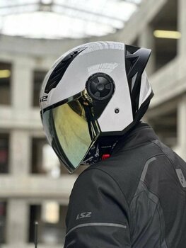 Ls2 Aırflow 2 Beyaz Kask Sarı Vizör Spoiler Beyaz 2xl