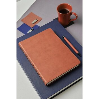 Inkglo 2025 Siyah Deri Kapak Kişiye Özel Isimli Gizli Spiralli Spiralli Ajanda Planlayıcı - Taba