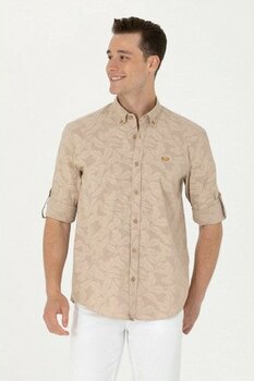 U.S. Polo Assn. Erkek Camel Gömlek Desenli 50263598-VR015 - S