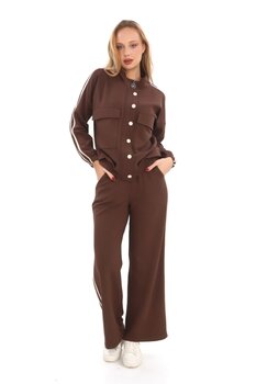 zitex Cep Detaylı Önü Çıtçıtlı Yanları Şeritli Eşofman Takımı XL Beden