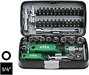 Elta 14000005078 1/4'' Altıköşe Cırcırlı Lokma Anahtar ve Bits Uç Seti 38 Parça
