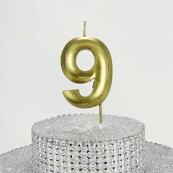 9 Dokuz Rakamlı (Altın) Mum 6.5 cm