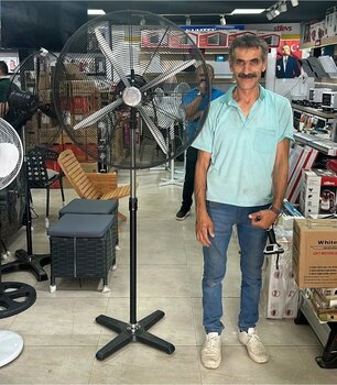 Depolife Sanayi Tipi Vantilatör Battal boy Metal Ayaklı Pervane 75cm Açık hava cafe restoran hava vantilatörü