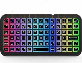 Vothoon Mini Klavye Siyah Kablosuz Bluetooth Kontrol Klavyesi Işıklı Klavye