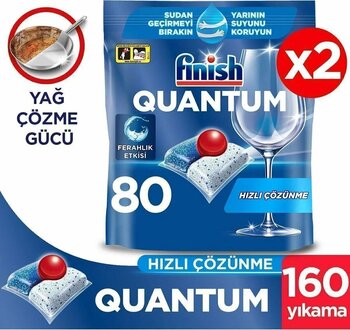 Finish Quantum Hepsi Bir Arada 160 Kapsül Tablet Bulaşık Makinesi Deterjanı