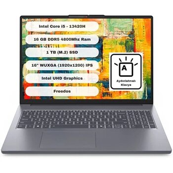 Lenovo IdeaPad Slim 3 16ırh10 83k20077tr Intel Core i5-13420H 16" 16 GB RAM 1 TB SSD Wuxga FreeDOS Notebook
