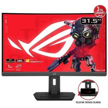 Asus 31.5" Fast Va Rog Strıx XG32WCMS 1ms 280HZ Hdmı-Dp Usbc Kavıslı Kamıng Monitör 2560X1440 - Siyah