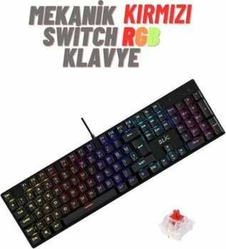 ATAsoft Beyaz Rgb Kırmızı Switch Q Gaming Tam Mekanik Kablolu Oyuncu Klavyesi Bkb4 - Siyah