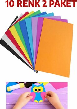 nistabolje A4 Renkli Fon Kartonu 23x34 10'lu (2'li Paket) 10 Renk