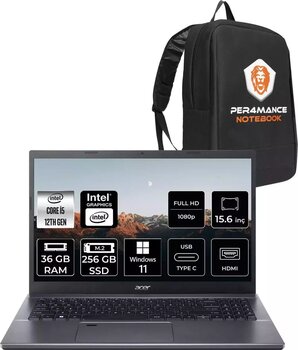 Acer Aspire 5 İ5 12450H 36Gb Ram 256Gb Ssd 15.6'' Fhd W11P Taşınabilir Bilgisayar & Per4 Çanta