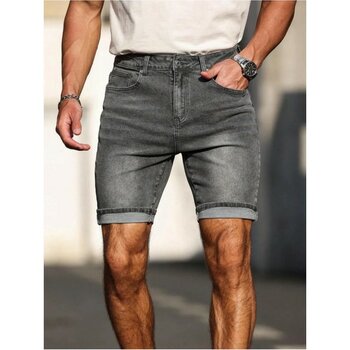 Wkm Regular Fit Erkek Kot Şort - Gri - 30