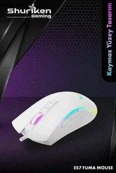 Shuriken Es7 Fuma Beyaz Kablolu 7 Tuş 4800 DPI Gaming Mouse