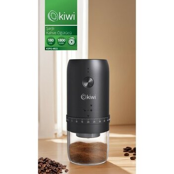 Kiwi KSPG-4822 Şarjlı Ince Kalın Ayarlı Kahve Öğütücü - Siyah