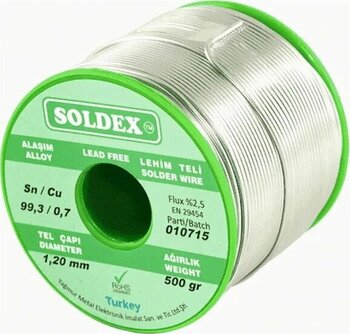 Büro Ev Hobi İş Atölyesi İçin 200gr 0.50mm 3 Gümüşlü Kurşunsuz Lehim Teli