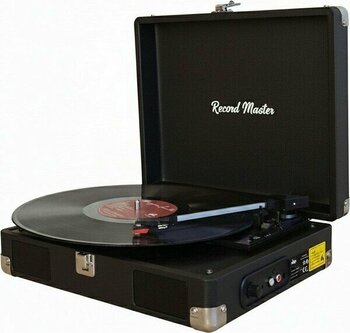 Record Master RM-311 Siyah Renkli Pikap - Tüm Plaklar Ile Uyumlu - Power Bank Lere Bağlanarak Kullanılabilme